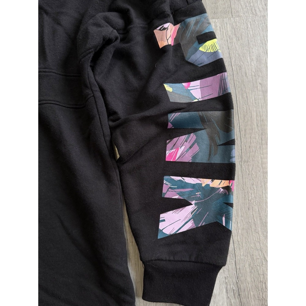 Pink Victoria Secret Sweatshirt Oversized Black 1/4 Zip Tropical Logo Medium - Picture 5 of 16